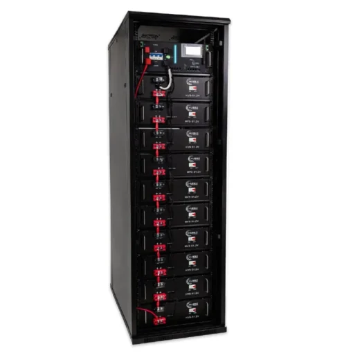HUBBLE HV-512 Battery Rack – 512V / 51.2KW (10 Packs of 16 Cell LiFePO4 Battery Systems)